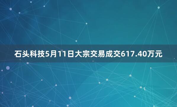 石头科技5月11日大宗交易成交617.40万元