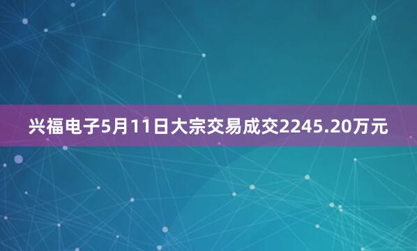 兴福电子5月11日大宗交易成交2245.20万元