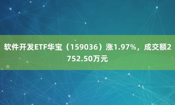 软件开发ETF华宝（159036）涨1.97%，成交额2752.50万元