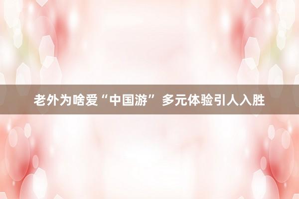老外为啥爱“中国游” 多元体验引人入胜