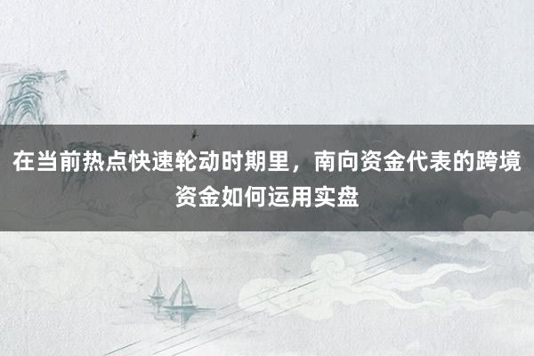 在当前热点快速轮动时期里，南向资金代表的跨境资金如何运用实盘