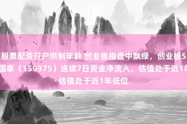 股票配资开户限制年龄 创业板指盘中飘绿，创业板50ETF国泰（159375）连续7日资金净流入，估值处于近1年低位
