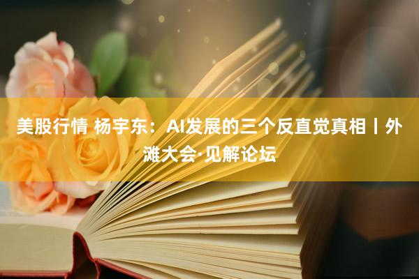 美股行情 杨宇东：AI发展的三个反直觉真相丨外滩大会·见解论坛