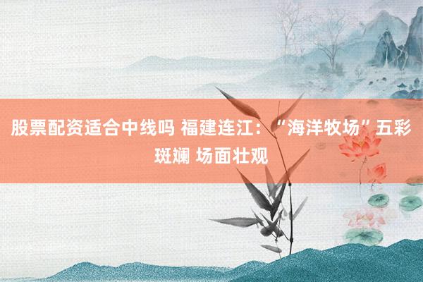 股票配资适合中线吗 福建连江：“海洋牧场”五彩斑斓 场面壮观