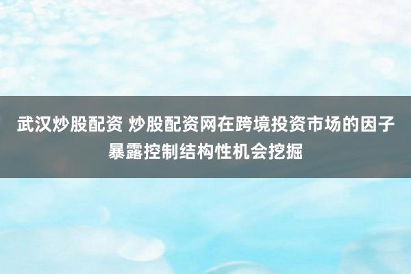 武汉炒股配资 炒股配资网在跨境投资市场的因子暴露控制结构性机会挖掘