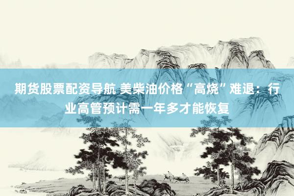 期货股票配资导航 美柴油价格“高烧”难退：行业高管预计需一年多才能恢复